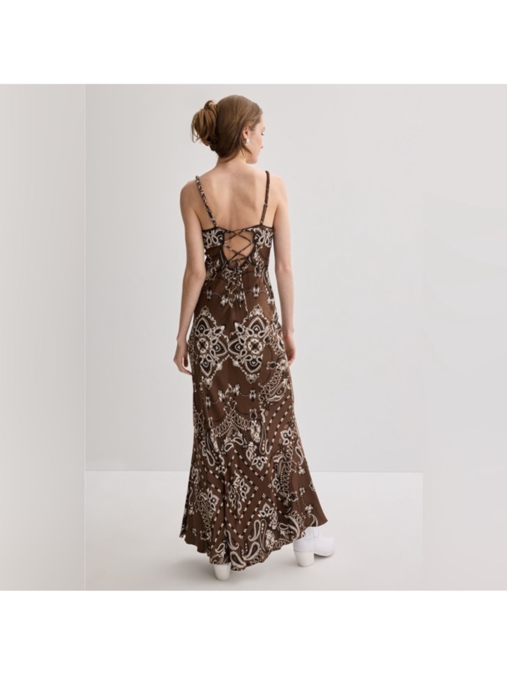 Sandro Bandana Print Midi Dress FR42/US10 - Picture 3 of 8